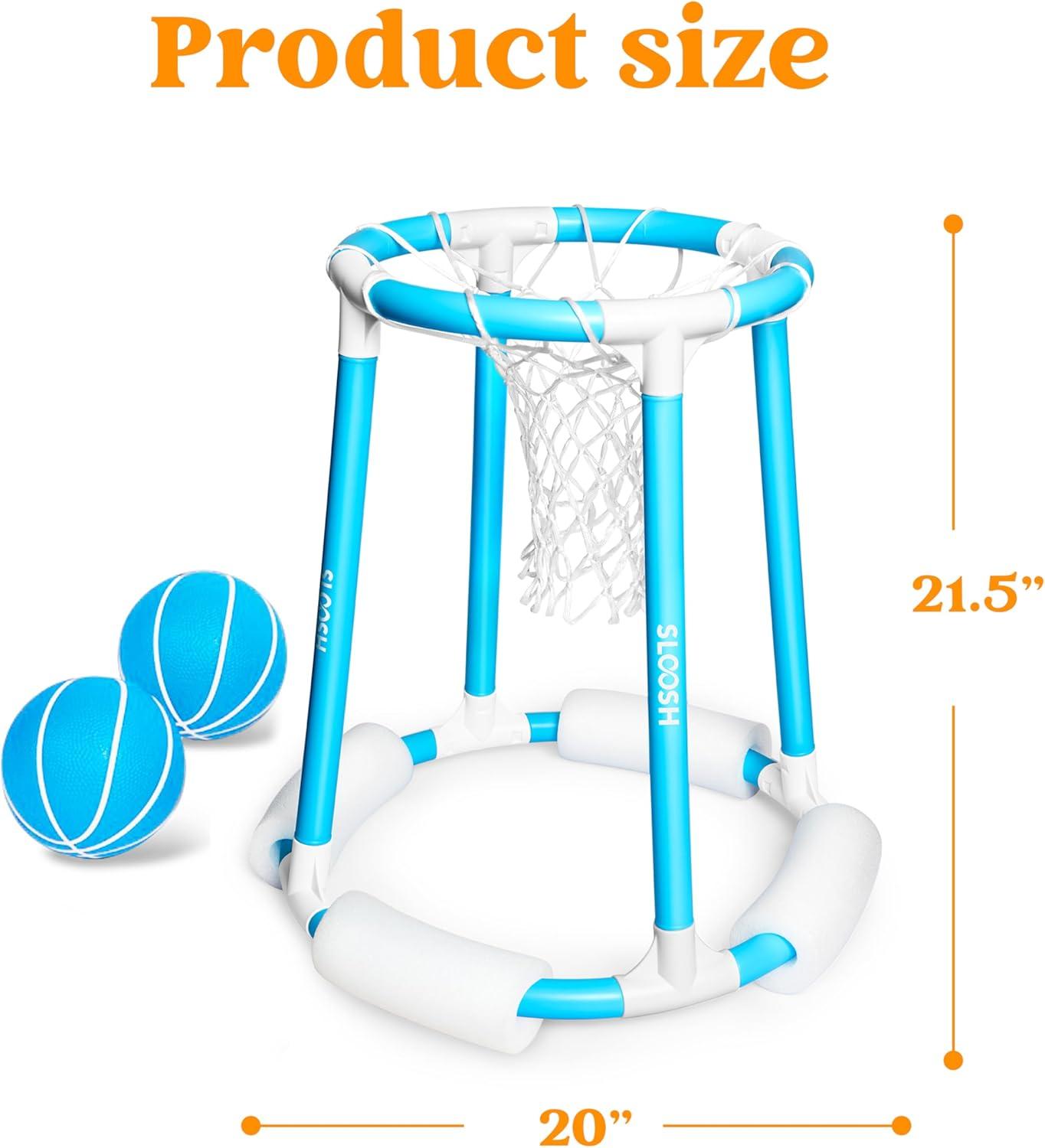 imageSloosh Pool Basketball Hoop Toys Floating Basketball Pool Game Swimming Floats Toys with Balls Pump Summer Outdoor Water Play Toy for Kids and Adults Red BlueBlue
