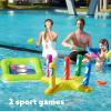 2 Sets Inflatable Pool Toss Game Combo Set Includes Ring Toss & Corn-Toss Game Floating Swimming Pool Games for Kids Adults Party in Summer