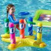 2 Sets Inflatable Pool Toss Game Combo Set Includes Ring Toss & Corn-Toss Game Floating Swimming Pool Games for Kids Adults Party in Summer