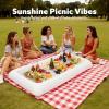 JOYIN 3-Pack Inflatable Serving Bars Cooler – Inflatable Cooler Ice Buffet Salad Serving Trays with Drain Plug, Food Drink Holder for Indoor Outdoor Summer Picnic Beach Pool Luau Party