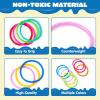 JOYIN Dive Circles Pool Toys, 8 Pcs Colorful Pool Rings for Kids, Underwater Training Swimming Diving Toy for Kids Gifts Summer Swim Water Fun Games