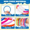 JOYIN Dive Rings Pool Toys, 8 Pcs Colorful Pool Rings for Kids, Underwater Training Swimming Diving Toy for Kids Gifts Summer Swim Water Fun Games