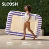 SLOOSH Inflatable Tanning Pool Lounger Float, 70″ x 46″ Pool Floats Adult with Pillow, 4 in 1 Suntan Tub Raft Floatie,Sunbathing Bed Lounge for Water Blow Up Ball Pit Party Gifts(Navyblue Stripe)
