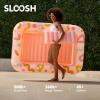 SLOOSH Inflatable Tanning Pool Lounger Float, 70″ x 46″ Pool Floats Adult with Pillow, 4 in 1 Suntan Tub Raft Floatie,Sunbathing Bed Lounge for Water Blow Up Ball Pit Party Gifts(Pink Doodle)