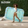SLOOSH Inflatable Tanning Pool Lounger Float, 70″ x 46″ Pool Floats Adult with Pillow, 4 in 1 Suntan Tub Raft Floatie,Sunbathing Bed Lounge for Water Blow Up Ball Pit Party Gifts(Blue Daisy)