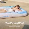 SLOOSH Inflatable Tanning Pool Lounger Float, 70″ x 46″ Pool Floats Adult with Pillow, 4 in 1 Suntan Tub Raft Floatie,Sunbathing Bed Lounge for Water Blow Up Ball Pit Party Gifts(Blue Marble)