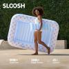 SLOOSH Inflatable Tanning Pool Lounger Float, 70″ x 46″ Pool Floats Adult with Pillow, 4 in 1 Suntan Tub Raft Floatie,Sunbathing Bed Lounge for Water Blow Up Ball Pit Party Gifts(Blue Breezestar)