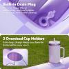 SLOOSH Inflatable Tanning Pool Lounger Float, 70″ x 46″ Pool Floats Adult with Pillow, 4 in 1 Suntan Tub Raft Floatie,Sunbathing Bed Lounge for Water Blow Up Ball Pit Party Gifts(Purple Chase Flower)