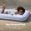 SLOOSH Inflatable Tanning Pool Lounger Float, 70″ x 46″ Pool Floats Adult with Pillow, 4 in 1 Suntan Tub Raft Floatie,Sunbathing Bed Lounge for Water Blow Up Ball Pit Party Gifts(Blue Breezestar)