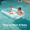 SLOOSH Inflatable Tanning Pool Lounger Float, 70″ x 46″ Pool Floats Adult with Pillow, 4 in 1 Suntan Tub Raft Floatie,Sunbathing Bed Lounge for Water Blow Up Ball Pit Party Gifts(Blue Daisy)