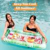 Sloosh 2-Pack Inflatable Serving Bars Cooler – Leaf Pattern Inflatable Cooler Ice Buffet Salad Serving Trays with Drain Plug, Food Drink Cooler for Indoor Outdoor Summer Picnic Pool Beach Luau Party