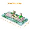 Sloosh 2-Pack Inflatable Serving Bars Cooler – Leaf Pattern Inflatable Cooler Ice Buffet Salad Serving Trays with Drain Plug, Food Drink Cooler for Indoor Outdoor Summer Picnic Pool Beach Luau Party
