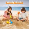 Sloosh Beach Sand Shovels for Kids – 4 Packs Shovels Colorful Scoops Travel Sand Toys for Toddlers Kids Outdoor Digging Play, Heavy Duty Plastic Garden Planting Shovels Spades Sets Sandbox Toys