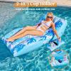 Sloosh Inflatable Pool Floats Adult – Extreme Comfort Pool Lounge Chair with Detachable Cup Holder, Heavy Duty Lounger Floating Chair Floaties Raft Water Floaty Blow Up Recliner Lake Tanning Float