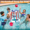 Sloosh Pool Basketball Hoop Toys, Floating Basketball Pool Game, Swimming Floats Toys with Balls Pump, Summer Outdoor Water Play Toy for Kids and Adults (Red Blue)(Red Blue)