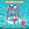 Sloosh Pool Basketball Hoop Toys, Floating Basketball Pool Game, Swimming Floats Toys with Balls Pump, Summer Outdoor Water Play Toy for Kids and Adults (Red Blue)(Red Blue)
