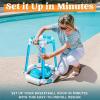 Sloosh Pool Basketball Hoop Toys, Floating Basketball Pool Game, Swimming Floats Toys with Balls Pump, Summer Outdoor Water Play Toy for Kids and Adults (Red Blue)(Blue)