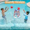 Sloosh Pool Basketball Hoop Toys, Floating Basketball Pool Game, Swimming Floats Toys with Balls Pump, Summer Outdoor Water Play Toy for Kids and Adults (Red Blue)(Red Blue)