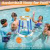 Sloosh Pool Basketball Hoop Toys, Floating Basketball Pool Game, Swimming Floats Toys with Balls Pump, Summer Outdoor Water Play Toy for Kids and Adults (Red Blue)(Blue Orange)