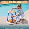Sloosh Pool Basketball Hoop Toys, Floating Basketball Pool Game, Swimming Floats Toys with Balls Pump, Summer Outdoor Water Play Toy for Kids and Adults (Red Blue)(Blue Orange)