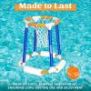 Sloosh Pool Basketball Hoop Toys, Floating Basketball Pool Game, Swimming Floats Toys with Balls Pump, Summer Outdoor Water Play Toy for Kids and Adults (Red Blue)(Blue Orange)