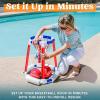 Sloosh Pool Basketball Hoop Toys, Floating Basketball Pool Game, Swimming Floats Toys with Balls Pump, Summer Outdoor Water Play Toy for Kids and Adults (Red Blue)(Red Blue)