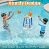 Sloosh Pool Basketball Hoop Toys, Floating Basketball Pool Game, Swimming Floats Toys with Balls Pump, Summer Outdoor Water Play Toy for Kids and Adults (Red Blue)(Blue Orange)