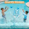 Sloosh Pool Basketball Hoop Toys, Floating Basketball Pool Game, Swimming Floats Toys with Balls Pump, Summer Outdoor Water Play Toy for Kids and Adults (Red Blue)(Blue)