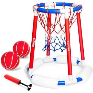 Sloosh Pool Basketball Hoop Toys, Floating Basketball Pool Game, Swimming Floats Toys with Balls Pump, Summer Outdoor Water Play Toy for Kids and Adults (Red Blue)(Red Blue)