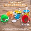 Sloosh 12 Sets Sand Buckets with Shovels for Kids Beach Pails Toys Party Favors Pail Set Plastic Bucket with Handles