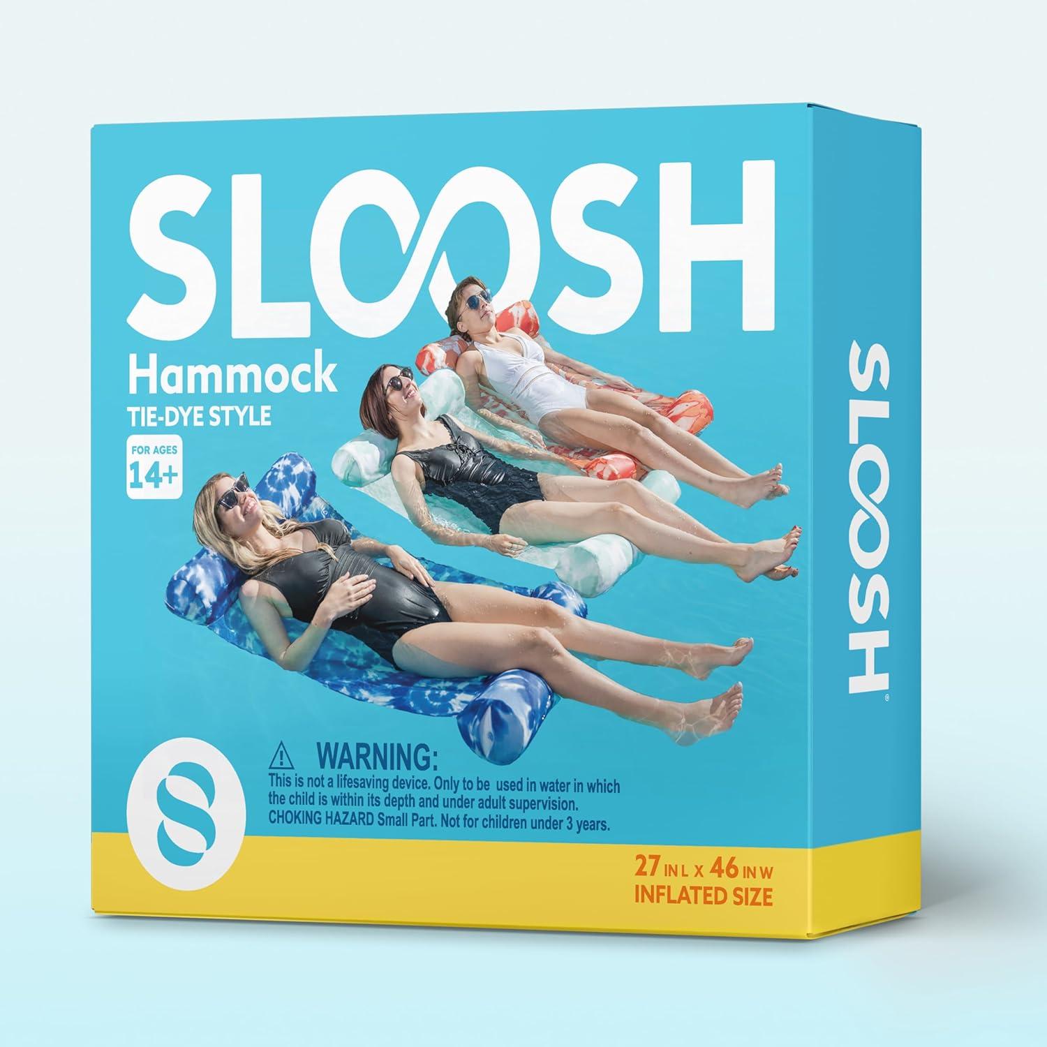 imageSloosh 3 Pack 4in1 Inflatable Pool Floats Water Hammock Lounges MultiPurpose Swimming Pool Accessories Saddle Lounge Chair Drifter for Pool Lake Outdoor BeachGreenBlueOrange