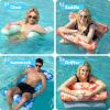 Sloosh 3 Pack 4-in-1 Inflatable Pool Floats – Water Hammock Lounges, Multi-Purpose Swimming Pool Accessories (Saddle, Lounge Chair, Drifter) for Pool, Lake, Outdoor, Beach(Green/Blue/Orange)