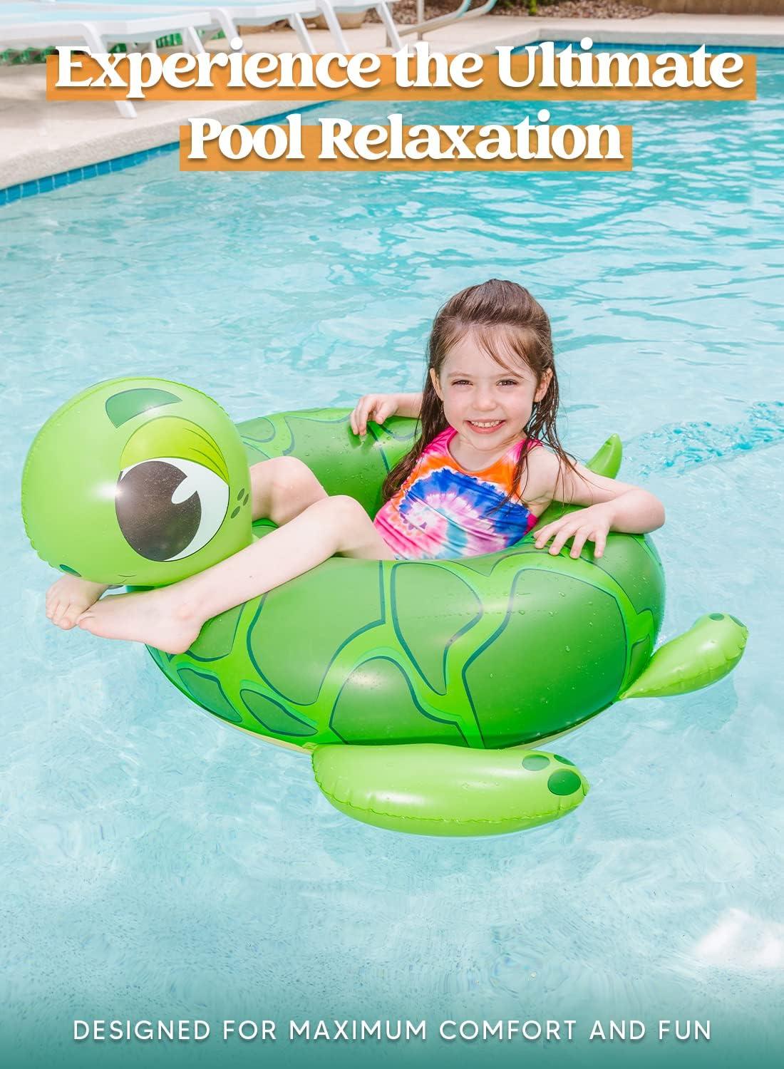 imageSLOOSH 3Pack Inflatable Pool Tubes Floats Dinosaur amp Sea Turtle amp Dolphin Swimming Rings for Kids Toddler Pool Beach Water Float Party in Summer Decorations 32