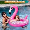 JOYIN Inflatable Flamingo Pool Floats – Flamingo Pool Tube Swim Ring Floaties with Glitter for Adults Kids Floating, Fun Beach Lake Floaty Raft, Summer Swimming Pool Toys Party Decorations