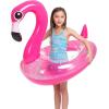 JOYIN Inflatable Flamingo Pool Floats – Flamingo Pool Tube Swim Ring Floaties with Glitter for Adults Kids Floating, Fun Beach Lake Floaty Raft, Summer Swimming Pool Toys Party Decorations