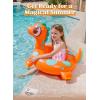 SLOOSH 3-Pack Inflatable Pool Tubes Floats – Dinosaur & Sea Turtle & Dolphin Swimming Rings for Kids Toddler, Pool Beach Water Float Party in Summer Decorations 32″