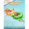 SLOOSH 3-Pack Inflatable Pool Tubes Floats – Dinosaur & Sea Turtle & Dolphin Swimming Rings for Kids Toddler, Pool Beach Water Float Party in Summer Decorations 32″