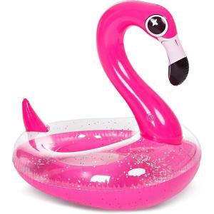 JOYIN Inflatable Flamingo Pool Floats – Flamingo Pool Tube Swim Ring Floaties with Glitter for Adults Kids Floating, Fun Beach Lake Floaty Raft, Summer Swimming Pool Toys Party Decorations
