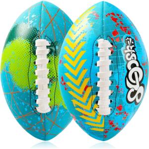 Sloosh 2Pcs Swimming Pool Waterproof Football, 8.5″ Sport Pool Football, Water Outdoor Sports Pool Toy for Backyard, Pool Play, Beach Game