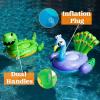 Sloosh 2-Pack Inflatable Dinosaur & Peacock Pool Floats Set, Fun Beach Floaties for Swim Party Decorations Toys, Inflatable Island, Summer Pool Raft Lounge Ride On for Adults Kids