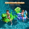 Sloosh 2-Pack Inflatable Dinosaur & Peacock Pool Floats Set, Fun Beach Floaties for Swim Party Decorations Toys, Inflatable Island, Summer Pool Raft Lounge Ride On for Adults Kids