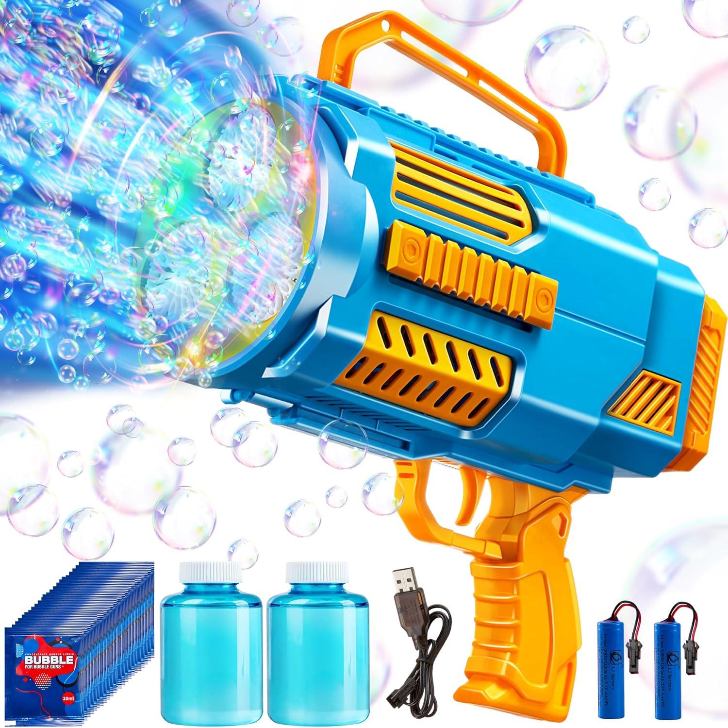 imageSloosh Bubble Gun Toy 10000 Bubbles No Dip Automatic Bubble Machine with Colorful Lights for Kids 3 4 5 6 7 8 9 10 11 12 13 Years Old Adults Birthday Wedding Summer Parties