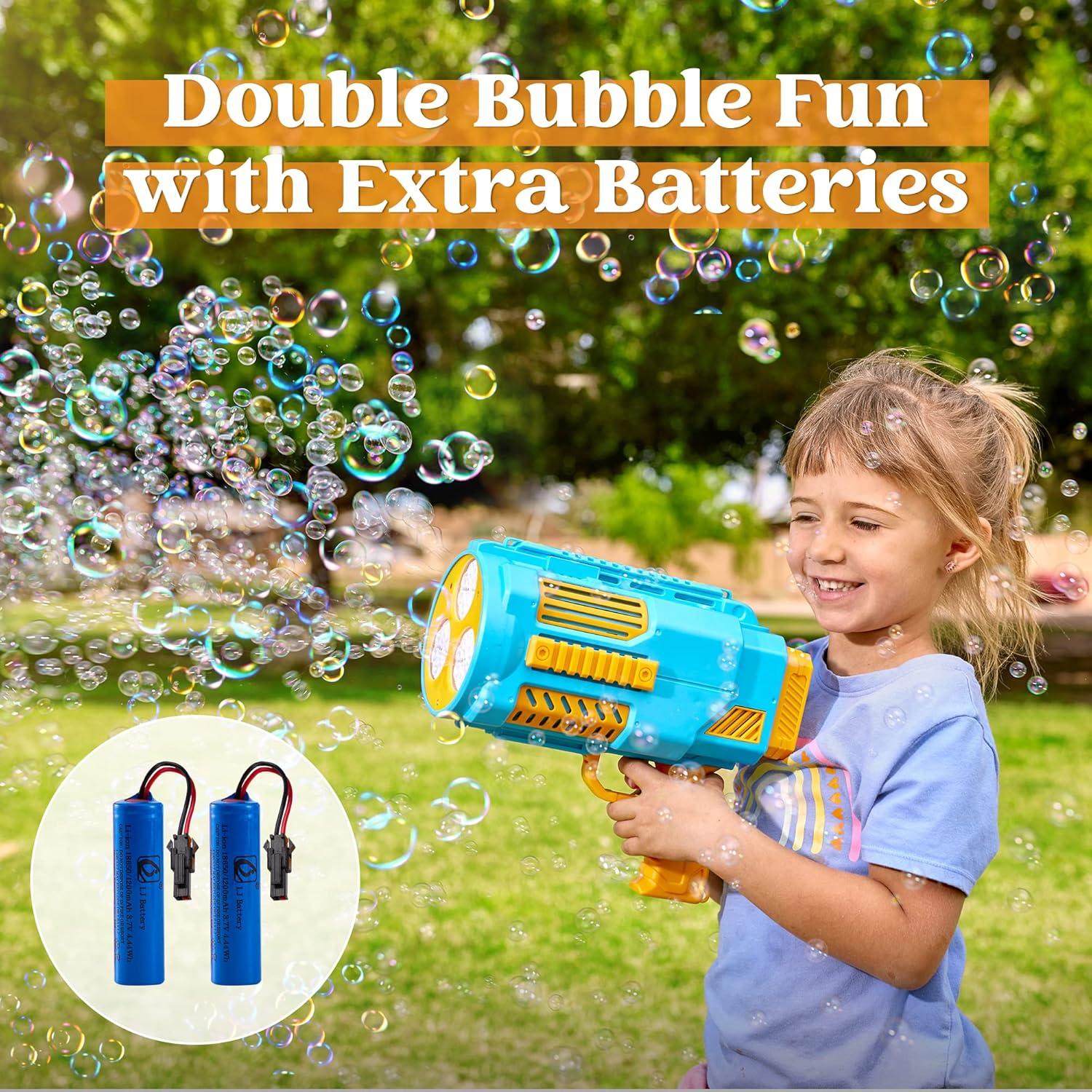 imageSloosh Bubble Gun Toy 10000 Bubbles No Dip Automatic Bubble Machine with Colorful Lights for Kids 3 4 5 6 7 8 9 10 11 12 13 Years Old Adults Birthday Wedding Summer Parties