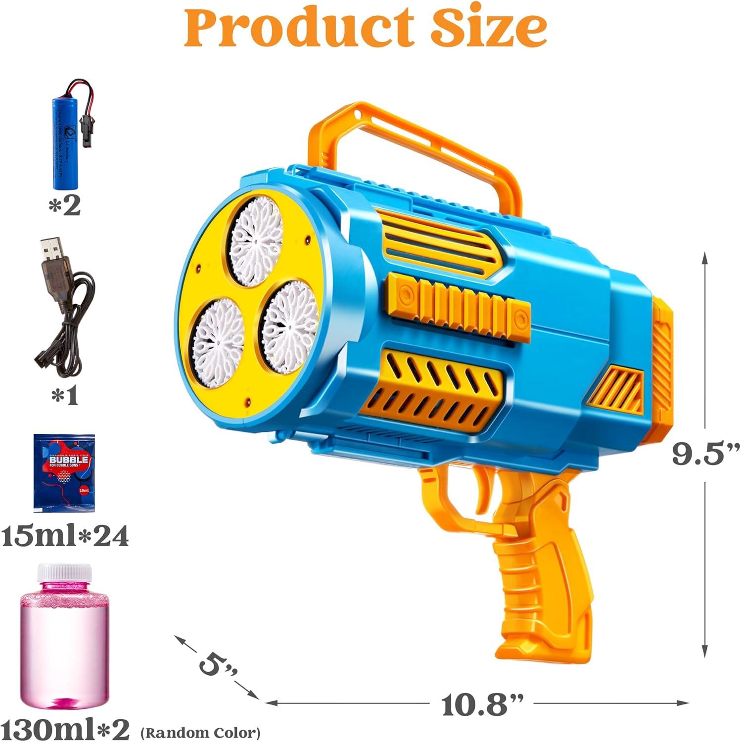 imageSloosh Bubble Gun Toy 10000 Bubbles No Dip Automatic Bubble Machine with Colorful Lights for Kids 3 4 5 6 7 8 9 10 11 12 13 Years Old Adults Birthday Wedding Summer Parties