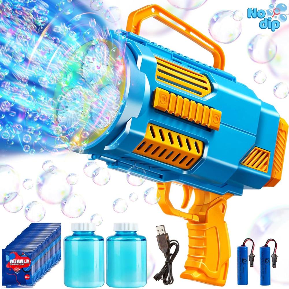 imageSloosh Bubble Gun Toy 10000 Bubbles No Dip Automatic Bubble Machine with Colorful Lights for Kids 3 4 5 6 7 8 9 10 11 12 13 Years Old Adults Birthday Wedding Summer Parties