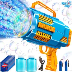 Sloosh Bubble Gun Toy, 10000+ Bubbles, No Dip Automatic Bubble Machine with Colorful Lights for Kids 3 4 5 6 7 8 9 10 11 12 13 Years Old, Adults, Birthday, Wedding, Summer Parties