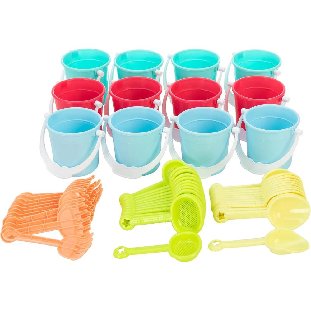 image12pcs Beach Sand Bucket and Shovel Toys Party Favors 3in