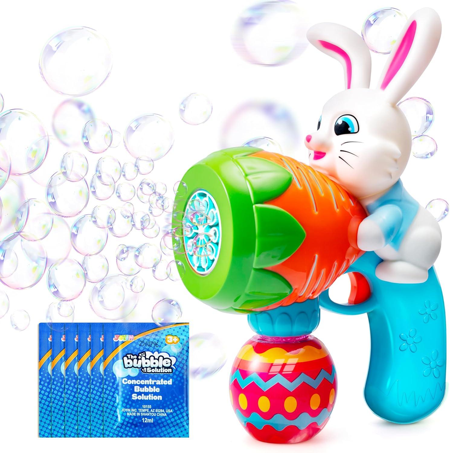 imageSloosh Light Up Easter Bubble Gun for Toddler Bunny Toys for Kids Ages 38 Rabbit Bubble Machine Gun with 6 Refill Solution for Party Easter Basket StuffersEaster Blue