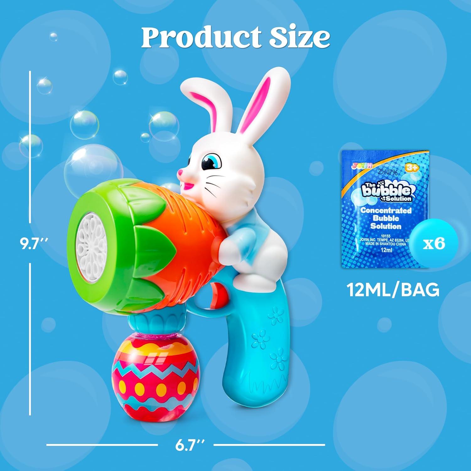 imageSloosh Light Up Easter Bubble Gun for Toddler Bunny Toys for Kids Ages 38 Rabbit Bubble Machine Gun with 6 Refill Solution for Party Easter Basket StuffersEaster Blue