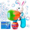 Sloosh Light Up Easter Bubble Gun for Toddler, Bunny Toys for Kids Ages 3-8, Rabbit Bubble Machine Gun with 6 Refill Solution for Party, Easter Basket Stuffers(Easter Blue)